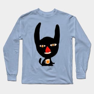 [BoutBoutBout] Strawberry-Nosed Black cat Long Sleeve T-Shirt